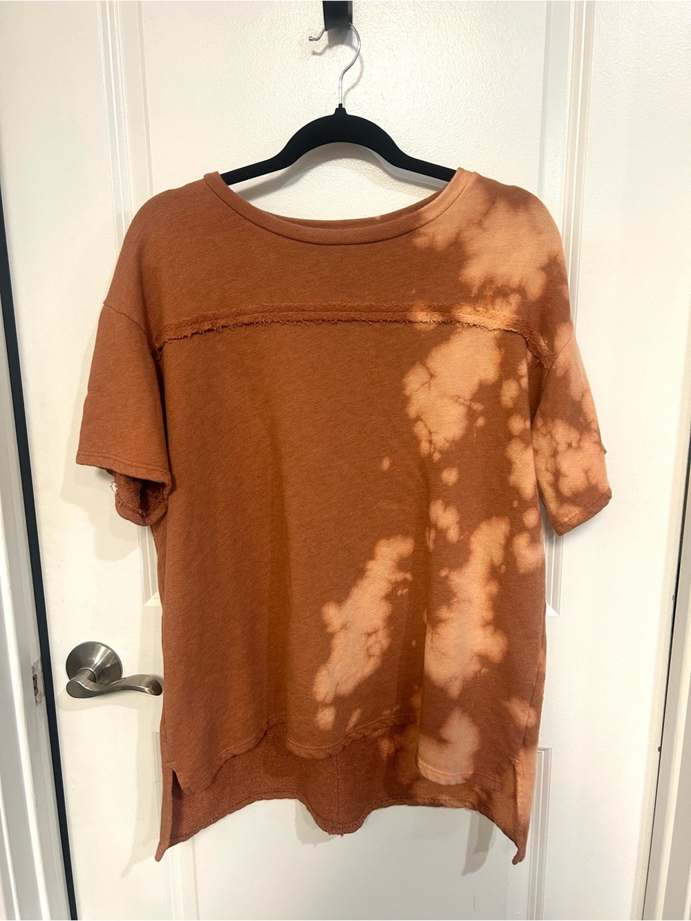 Fantastic Fawn Rust Tie-Dye Short Sleeve Top| S oversized